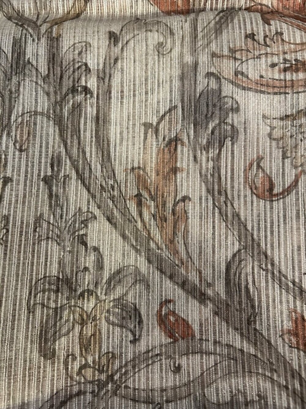 "Royal Velvet Cholet Curtain Set 2 Rod Pocket Panels Floral Beige Rust 50"x 84" - Picture 14 of 14